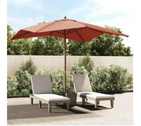 vidaXL Parasol de jardin avec mât en bois terre cuite 300x300x273 cm 363196