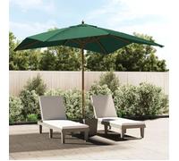 vidaXL Parasol de jardin 300x300x273 cm avec mât en bois vert 363192