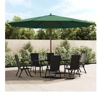 vidaXL Parasol de jardin avec mât en bois vert 400x273 cm, parasol, parasol d'extérieur, parasol de patio, parapluie, 363176