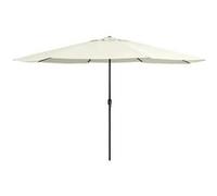 Vidaxl Parasol D'extérieur Avec Mât En Métal 390 Cm Blanc Sable Blanc