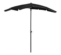 vidaXL Parasol de Jardin avec Mât Parasol de Patio Pare-Soleil de Terrasse Parasol d'Extérieur Anti-UV Anti-décoloration 200x130 cm Noir
