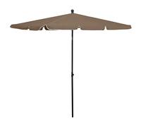vidaXL Parasol de Jardin avec Mât Parasol de Patio Pare-soleil de Terrasse Parasol d'Extérieur Anti-UV Anti-décoloration 210x140 cm Taupe
