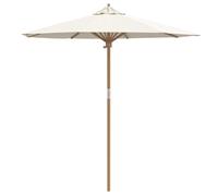 vidaXL Parasol de Jardin Blanc crème Ø 270 x 260 cm Bambou, Parasol de Jardin, Rond, léger, Protection UV, résistant aux intempéries, Rangement Facile