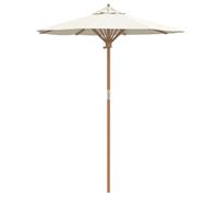 vidaXL Parasol de Jardin Blanc crème Ø 270 x 260 cm Bambou, Parasol de Jardin, Rond, léger, Protection UV, résistant aux intempéries, Rangement Facile