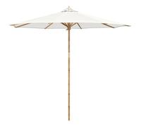 vidaXL Parasol de jardin rond Bambou Ø270×260 cm Blanc crème, Protection UV