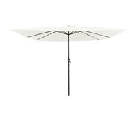 Parasol De Jardin Carré Vidaxl Avec Lumières Led 295x245 Cm Blanc Sable