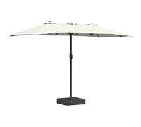 vidaXL Parasol de Jardin Couleur Sable 385 x 209 x 244 cm Tissu, Parasol de Jardin Pliable Moderne, Ombre extérieure pour Balcon et Patio, Parapluie Double, Solution d'été