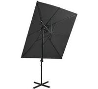 Vidaxl Parasol Déporté À Double Toit Anthracite 250x250 Cm Gris