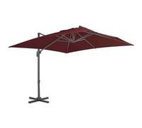 vidaXL Parasol de Jardin en Porte-à-faux avec Mât en Aluminium, Pare-soleil de Patio, Abri de Soleil, Parasol de Terrasse 312315 Rouge G