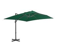 vidaXL Parasol déporté avec mât en aluminium vert 300x300 cm