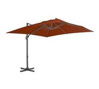Vidaxl Parasol Déporté Avec Mât En Aluminium Terre Cuite 300x300 Cm