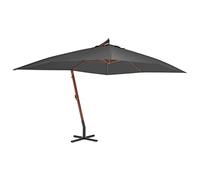 vidaXL Parasol de jardin en porte-à-faux – mât en bois, anthracite