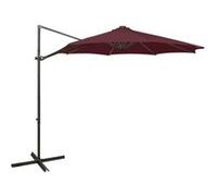 Parasol de Jardin en Porte-à-faux avec Mât et Lumières LED, Pare-soleil de Patio, Abri de Soleil Terrasse Extérieur, 312342