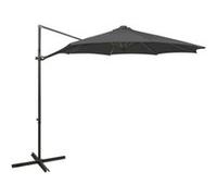 vidaXL Parasol de Jardin en Porte-à-faux avec Mât et Lumières LED, Pare-soleil de Patio, Abri de Soleil Terrasse Extérieur, 312338 Gris G