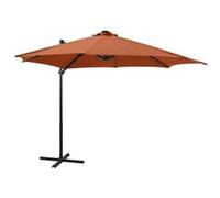 Vidaxl Parasol Déporté Avec Mât Et Lumières Led Terre Cuite 300 Cm