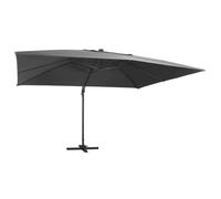 vidaXL Parasol de Jardin en Porte-à-faux et Lumières LED et Mât en Aluminium, Pare-soleil de Patio, Abri de Soleil, Parasol 47006