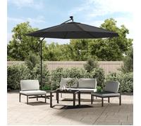 vidaXL Parasol de Jardin en Porte-à-faux et Lumières LED Mât en Acier, Pare-soleil de Patio, Abri de Soleil, Parasol de 44521