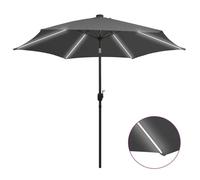 Parasol de Jardin avec Lumières LED et Mât en Aluminium Pare-soleil Noir vidaXL