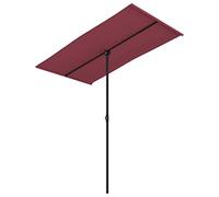 vidaXL Parasol de jardin mât en aluminium 2 x 1,5 m Rouge bordeaux