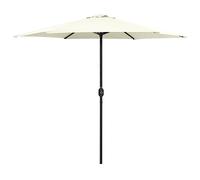 vidaXL Parasol de Jardin et Mât en Aluminium, Pare-soleil de Patio, Abri de Soleil, Parasol de Terrasse Arrière-cour Extérieur, 270x246 cm Blanc Sable