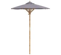 vidaXL Parasol de Jardin Gris foncé Ø 270 x 260 cm Bambou, Parasol de Jardin, Rond, léger, Protection UV, résistant aux intempéries, Rangement Facile
