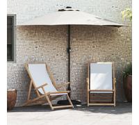 Vidaxl Parasol De Jardin Half Avec Poteau En Aluminium Sable 294 Cm