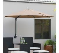 Vidaxl Parasol De Jardin Mural Avec Leds Taupe 248 Cm