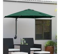 Vidaxl Parasol De Jardin Mural Avec Leds Vert 248 Cm