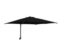 vidaXL Parasol de Jardin Noir 248,5 x 247,5 cm, 160 cm Résistant à l'eau en Polyester, Cadre en Acier Peint avec lumières LED solaires, manivelle et Inclinaison, Une Solution Moderne pour l'extérieur