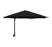 vidaXL Parasol de Jardin Noir 248 x 248 x 148 cm Polyester et Acier, Parasol de Jardin réglable, Ombre Moderne, à Fixer au Mur, auvent Patio Durable, éclairage Solaire LED