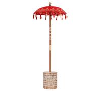 vidaXL Parasol de Jardin, Ombre de terrasse, Parasol balinais Rond, Housse décorative, terrasse, Grande Taille, résistant aux UV, en Coton et Bois