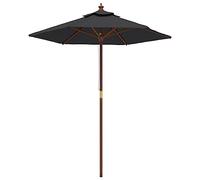 Parasol de jardin avec mât en bois noir 196x231 cm 363165
