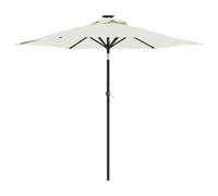 vidaXL Parasol de jardin LED 225x225x212 cm mât en acier blanc