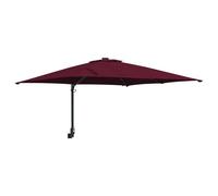 vidaXL Parasol de Patio Rouge Bordeaux en Polyester 248,5 x 247,5 x 160 cm avec lumières LED. Cadre en Acier Peint, manivelle et mécanisme d'inclinaison. Résistant à l'eau pour Une Protection Solaire