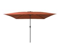 vidaXL Parasol de Jardin Rouge et Noir 295 x 295 x 245 cm, Parasol Moderne rectangulaire pour Jardin et terrasse, matériaux UV-résistants, Protection Solaire, Ombre extérieure
