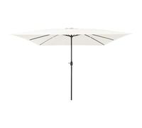 vidaXL Parasol de jardin 295 x 245 cm Polyester/acier - Blanc Sable - Réglable, protection UV