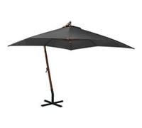 Parasol de Jardin Suspendu avec Mât, Pare-soleil de Patio, Abri de Soleil, Parasol de Terrasse, Anthracite 3x3 m Bois 313774