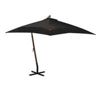 Parasol de Jardin Suspendu avec Mât, Pare-soleil de Patio, Abri de Soleil, Parasol de Terrasse, Noir 3x3 m Bois de 313778
