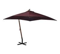 Vidaxl Parasol De Jardin Suspendu Et Mât Rouge Bordeaux Bois De Sapin