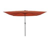 Parasol De Jardin Carré Vidaxl Avec Lumières Led 295x245 Cm Terracotta