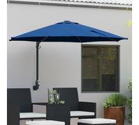 Vidaxl Parasol De Patio Bleu Azur Polyester Grand Inclinable