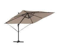 vidaXL Parasol de Patio Large Taupe avec Toile rotative à 360° en Polyester. Construction en Acier avec Un Style Moderne pour Le Jardin ou la terrasse. Ombre de Soleil Ajustable sur 3 Niveaux, compre