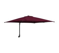 vidaXL Parasol de Patio Rouge Bordeaux en Polyester 248,5 x 247,5 x 160 cm avec lumières LED. Cadre en Acier Peint, manivelle et mécanisme d'inclinaison. Résistant à l'eau pour Une Protection Solaire