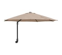 vidaXL Parasol de patio Taupe Polyester Grand Pliable Rond Moderne