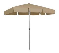 vidaXL Parasol de Plage Abri de Soleil Parasol de Jardin Parasol de Patio Terrasse Extérieur Anti-UV Anti-décoloration Taupe 200x125 cm