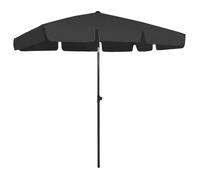 vidaXL Parasol de Plage Abri de Soleil Parasol de Jardin Parasol de Patio Terrasse Extérieur Anti-UV Anti-décoloration Noir 314733