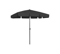 vidaXL Parasol de Plage Abri de Soleil Parasol de Jardin Parasol de Patio Terrasse Extérieur Anti-UV Anti-décoloration Noir 200x125 cm