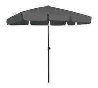 vidaXL Parasol de Plage Abri de Soleil Parasol de Jardin Parasol de Patio Terrasse Extérieur Anti-UV Anti-décoloration Anthracite 200x125 cm