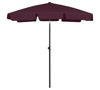 vidaXL Parasol de Plage Abri de Soleil Parasol de Jardin Parasol de Patio Terrasse Extérieur Anti-UV Anti-décoloration Rouge Bordeaux 180x120 cm