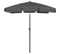 vidaXL Parasol de Plage Abri de Soleil Parasol de Jardin Parasol de Patio Terrasse Extérieur Anti-UV Anti-décoloration Anthracite 180x120 cm